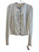illia Size 6 White Leather Upper Zip Up Long Sleeve Rib Detail Hi Lo Top White / 6