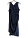 Maria Cornejo Size 10 Navy Silk Silk Sleeveless Asymetric Neckline Dress Navy / 10