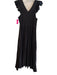 Millie Resort and Travel Size M Black Cotton V Neck Ruffle Sleeve Detail Dress Black / M