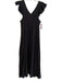 Millie Resort and Travel Size M Black Cotton V Neck Ruffle Sleeve Detail Dress Black / M