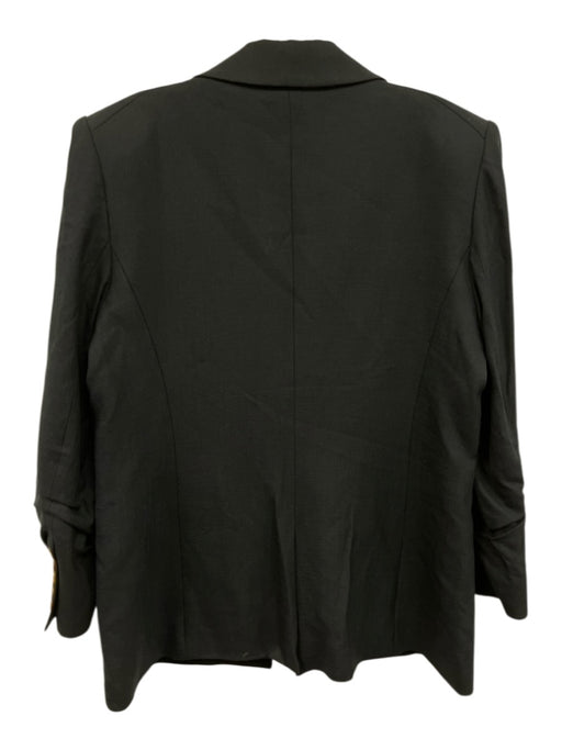 Veronica Beard Size Est L Navy Blue Viscose Blend Scrunch Sleeve Blazer Jacket Navy Blue / Est L