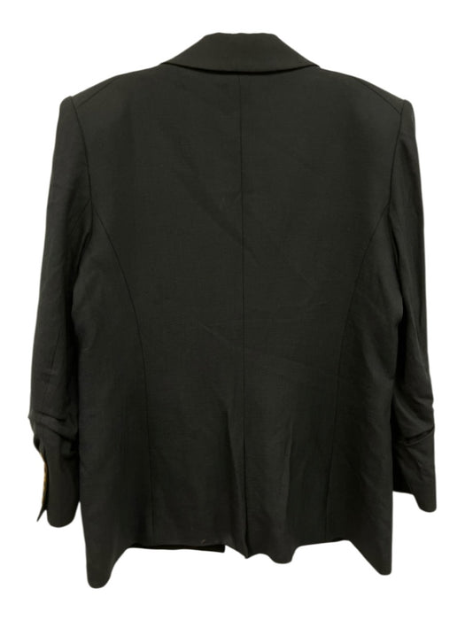 Veronica Beard Size Est L Navy Blue Viscose Blend Scrunch Sleeve Blazer Jacket Navy Blue / Est L
