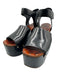 Celine Shoe Size 41 Black Leather Upper Velcro Strap Platform Wedge Sandals Black / 41