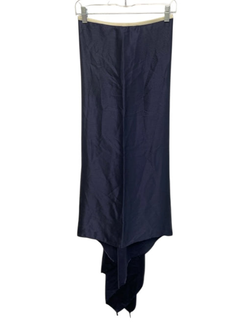 Calvin Tran Size 1 Navy Blue & White Sleeveless Tie Detail Zip Close Dress Navy Blue & White / 1