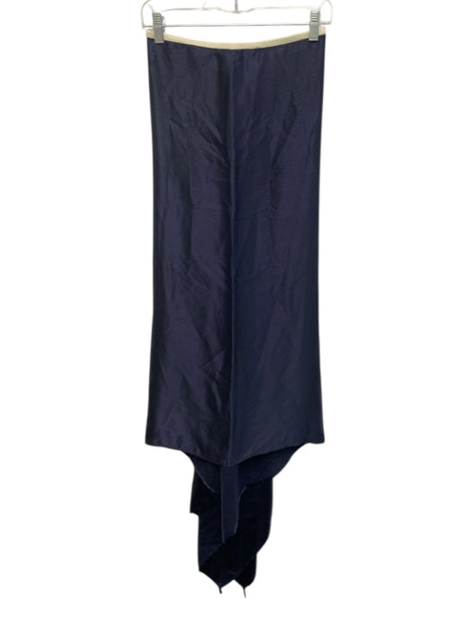 Calvin Tran Size 1 Navy Blue & White Sleeveless Tie Detail Zip Close Dress Navy Blue & White / 1