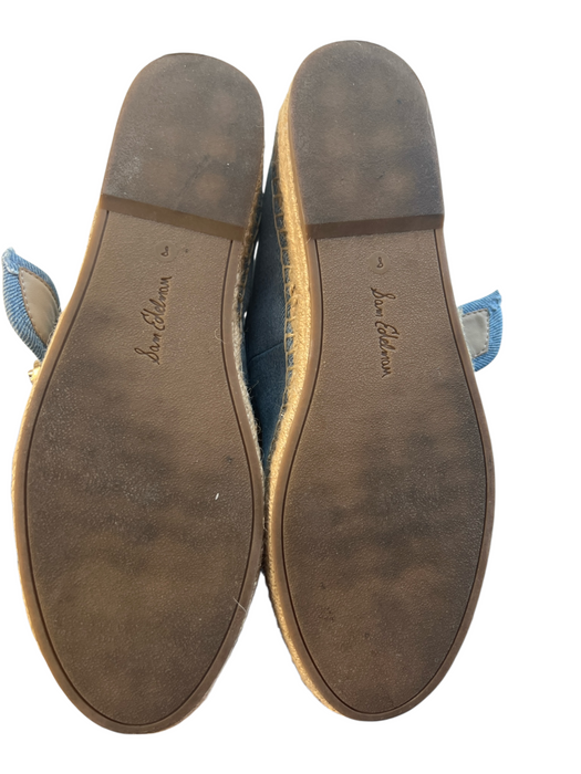 Sam Edelman Shoe Size 8 Blue Denim Buckle Mary Jane Espadrille Rounded Toe Shoes Blue / 8