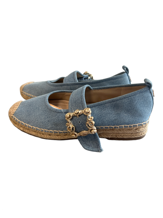 Sam Edelman Shoe Size 8 Blue Denim Buckle Mary Jane Espadrille Rounded Toe Shoes Blue / 8