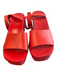 Celine Shoe Size 41 Red Leather Espadrille Platform Ankle Strap Open Toe Shoes Red / 41
