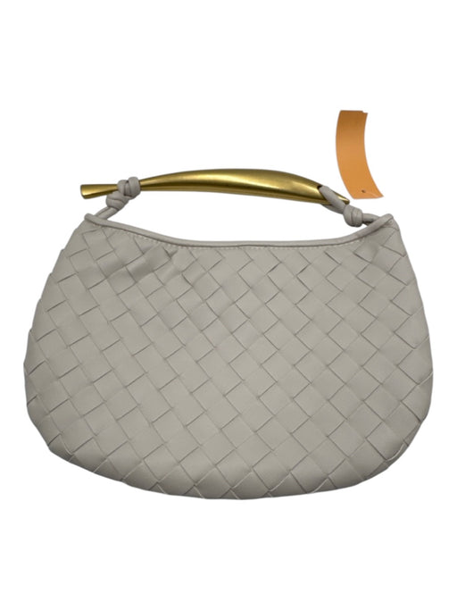 No Brand Beige Woven Leather Gold Handle Bag Beige / Small