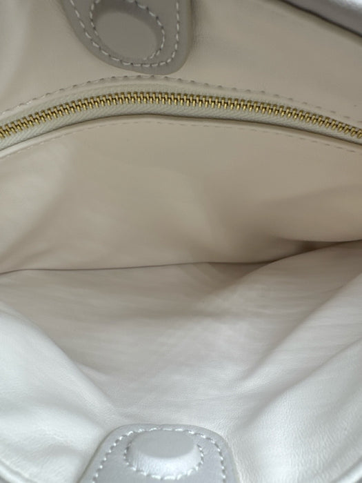 No Brand Beige Woven Leather Gold Handle Bag Beige / Small