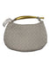 No Brand Beige Woven Leather Gold Handle Bag Beige / Small