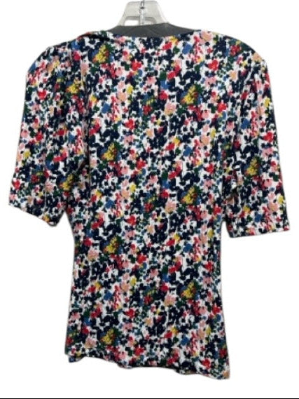 Boden Size 10 Multi Viscose Blend V Neck Floral Print Short Sleeve Top Multi / 10