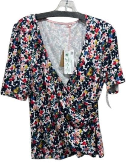 Boden Size 10 Multi Viscose Blend V Neck Floral Print Short Sleeve Top Multi / 10