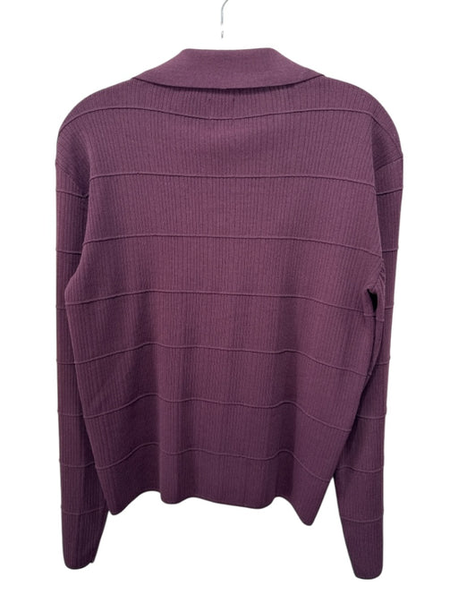 Maeve Size M Burgundy Purple Rayon Blend Knit Gold Tone Buttons Cardigan Burgundy Purple / M