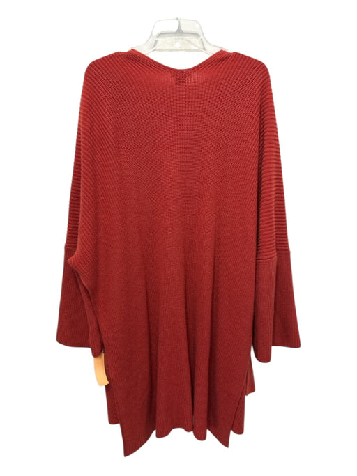 Natori Size L Red Acrylic Blend Knit Side Slit Pockets 1/2 sleeve Cardigan Red / L
