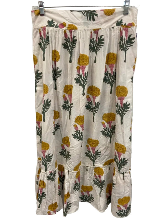 Marea Size L/XL Yellow, Green, Pink Cotton Short Puff Sleeve Crop Skirt Set