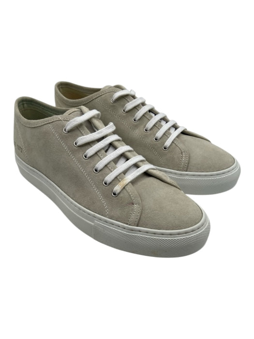 Woman by Common Projects Shoe Size 40 Taupe Gray Suede Lace Up Low Top Sneakers Taupe Gray / 40