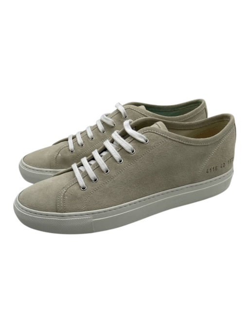 Woman by Common Projects Shoe Size 40 Taupe Gray Suede Lace Up Low Top Sneakers Taupe Gray / 40
