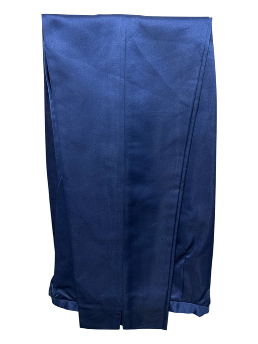 Oscar by Oscar de la renta Size 6 Navy Blue Rayon & Silk Satin Blazer Pant Set Navy Blue / 6