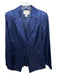 Oscar by Oscar de la renta Size 6 Navy Blue Rayon & Silk Satin Blazer Pant Set Navy Blue / 6