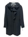 Elie Tahari Size M Black Wool Felted Ruffle Collar Snap Buttons Knee length Coat Black / M