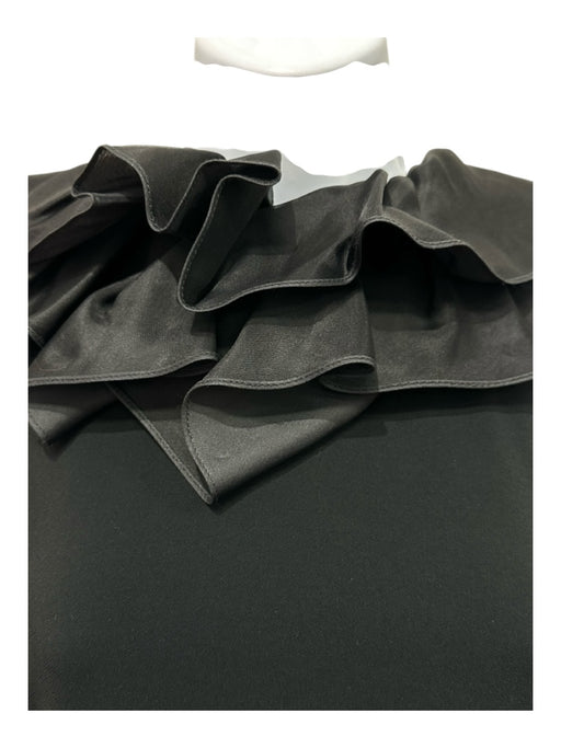 Ralph Lauren Size 6 Black Viscose Blend Silk Lining flounce back Mermaid Gown Black / 6