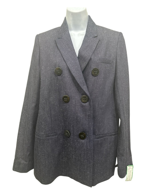 Victoria Victoria Beckham Size 6 Dark Blue Cotton Blend Denim Blazer Jacket Dark Blue / 6