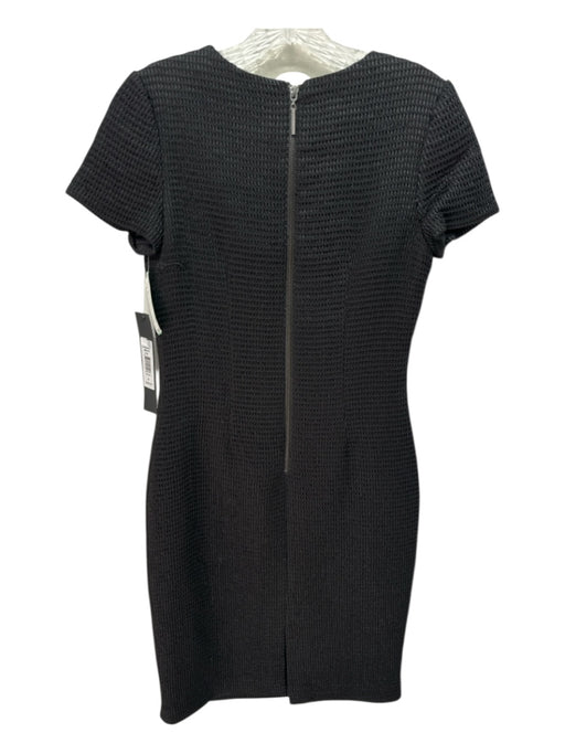Badgley Mischka Size 8 Black Nylon Blend Back Zip Textured Knee Length Dress Black / 8