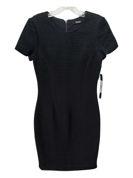 Badgley Mischka Size 8 Black Nylon Blend Back Zip Textured Knee Length Dress Black / 8