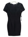 Badgley Mischka Size 8 Black Nylon Blend Back Zip Textured Knee Length Dress Black / 8