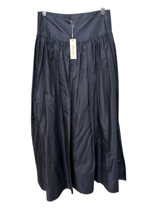 Rebecca Taylor Size 6 Navy Blue Silk Taffeta Gathered Maxi Ball Gown Skirt Navy Blue / 6