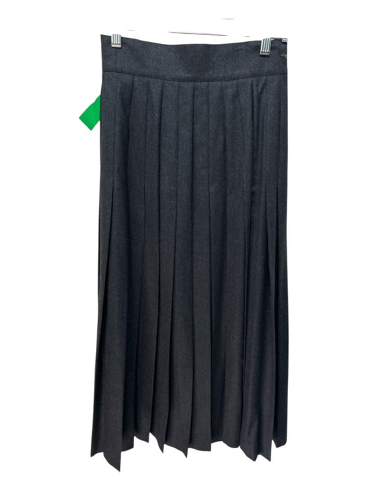 Escada Size XS / 36 Charcoal Gray Wool & Cashmere Pleated Wrap Midi Skirt Charcoal Gray / XS / 36