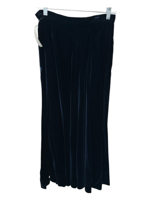 Ralph Lauren Size 6 Navy Blue Rayon Velvet Circle Button & Hook Closure Skirt Navy Blue / 6