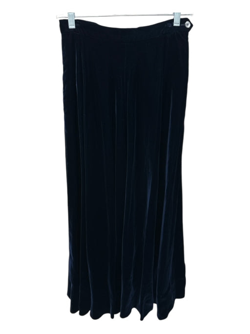 Ralph Lauren Size 6 Navy Blue Rayon Velvet Circle Button & Hook Closure Skirt Navy Blue / 6