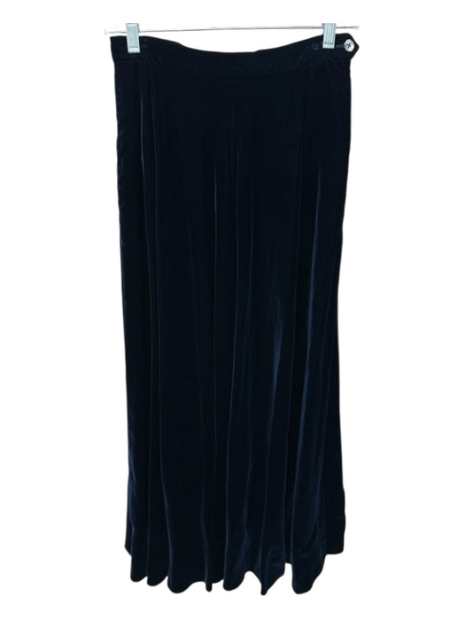 Ralph Lauren Size 6 Navy Blue Rayon Velvet Circle Button & Hook Closure Skirt Navy Blue / 6