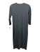 Theory Size L Gray Cotton Ribbed 1/2 Sleeve Side Button Maxi Dress Gray / L