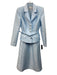 Self-Portrait Size 6 Light Blue Polyester Long Sleeve Blazer Shoulder Pads Dress Light Blue / 6