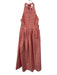 Tuckernuck Size M Red & White Linen & Cotton Gingham Tie Halter Neck Dress Red & White / M