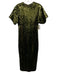 Karen Millen Size 2 Moss Green Polyester Fully Sequined Short Sleeve Dress Moss Green / 2