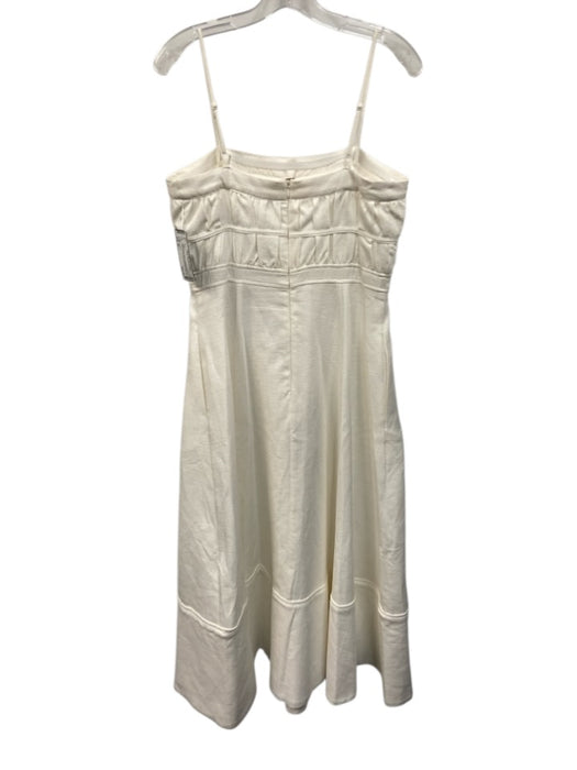 Le AL.X Size M White Cotton Spaghetti Strap Gathered keyhole front Dress White / M