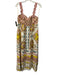 Farm Rio Size M White, Pink & Multi Linen Blend Sleeveless Twist Detail Dress White, Pink & Multi / M