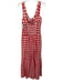 Frankies Bikinis Size M White & Red Cotton Checked Lace Trim Bow Detail Dress White & Red / M