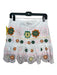 Zara Size Medium White & Multi Cotton Flower embroidered Scallop Hem Skort Skirt White & Multi / Medium