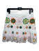 Zara Size Medium White & Multi Cotton Flower embroidered Scallop Hem Skort Skirt White & Multi / Medium