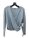 ASTR The Label Size XS Blue Acrylic Blend Surplice Side Ruching Sweater Blue / XS