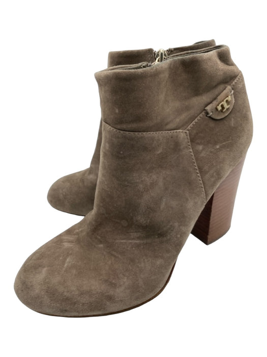 Tory Burch Shoe Size 7 Gray & Brown Suede round toe Interior Zip Ankle Booties Gray & Brown / 7