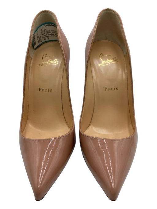 Christian Louboutin Shoe Size 37.5 Beige Patent Pointed Toe Closed Heel Pumps Beige / 37.5