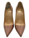 Christian Louboutin Shoe Size 37.5 Beige Patent Pointed Toe Closed Heel Pumps Beige / 37.5