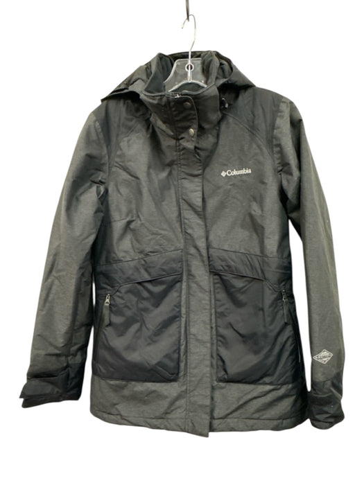 Columbia Size S Dark Gray Nylon Blend Removable hood Zip & Velcro Filled Coat Dark Gray / S