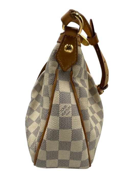 Louis Vuitton cream, blue & brown Coated Canvas & Leather Damier Azur Bag cream, blue & brown / PM